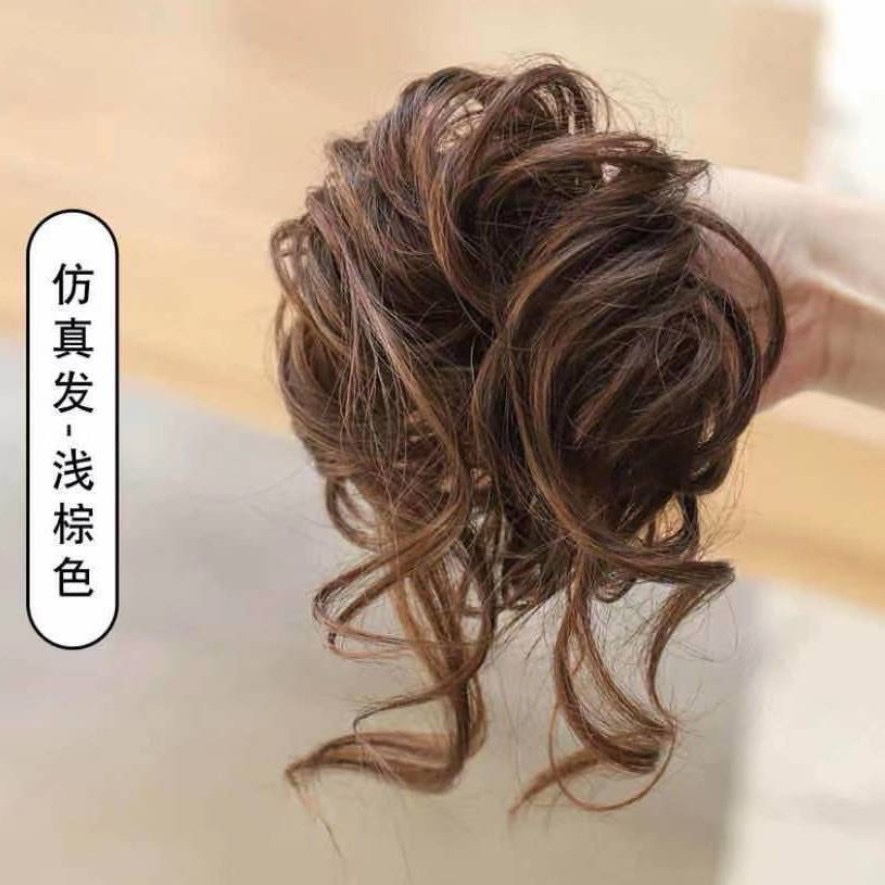 Updo, long beard, wig circle, high-end style, flower bud, flower wig, hair bag, fluffy bun, ladies' hair 髺, hair accessory Item Picture