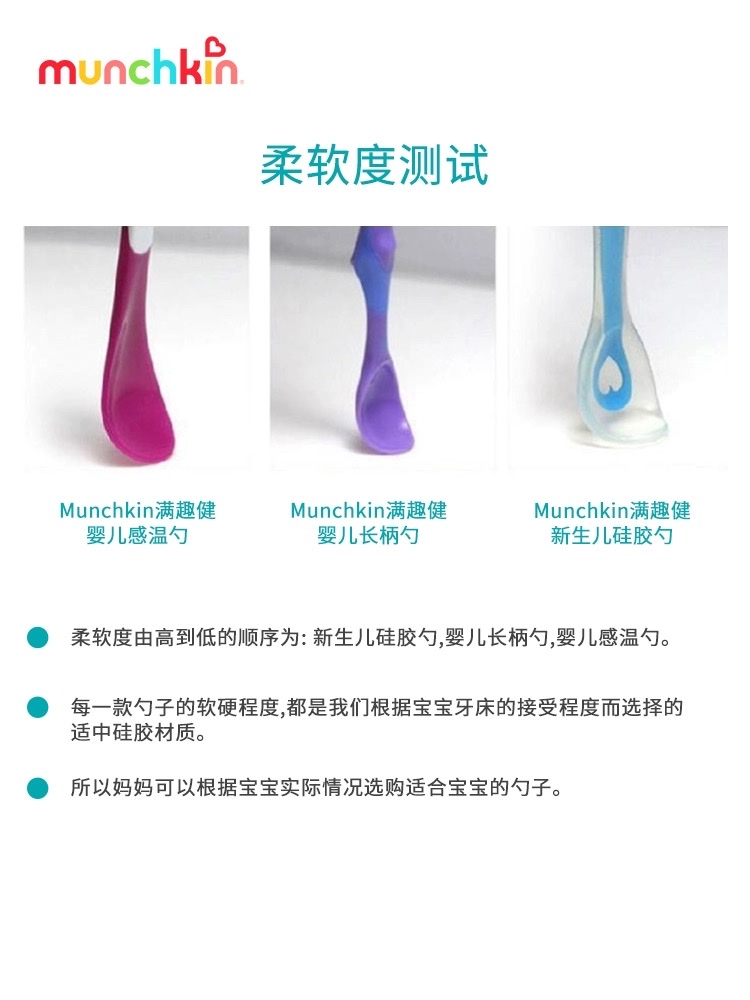 munchkin Manqujian temperature-sensing spoon for complementary food, color-changing newborn baby temperature-measuring spoon for babies over 6 months old detail image 5