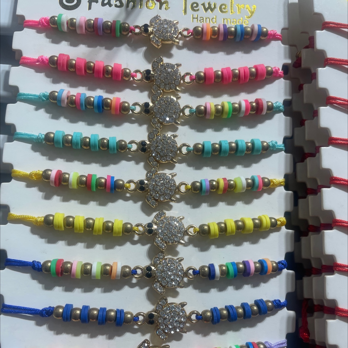 点钻合金乌龟七彩软陶片手工编织手链义乌厂家直销跨境货源亚马逊速卖通货源