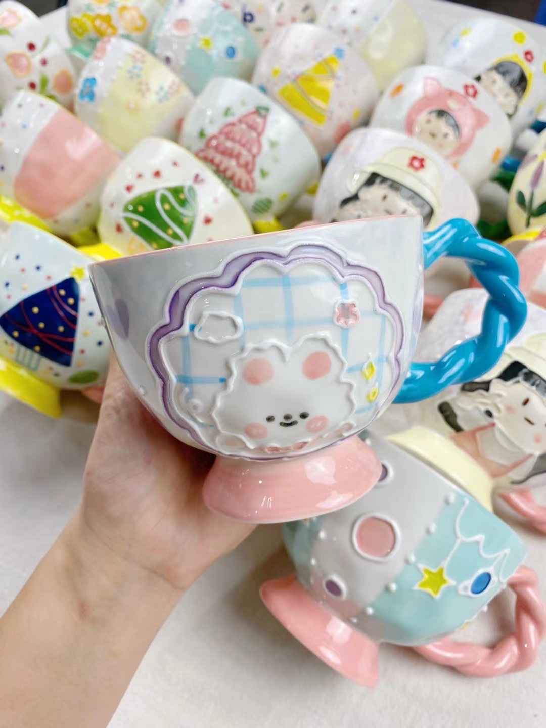 手绘卡通设计 陶瓷咖啡杯优雅享受咖啡时光陶瓷咖啡杯详情图4