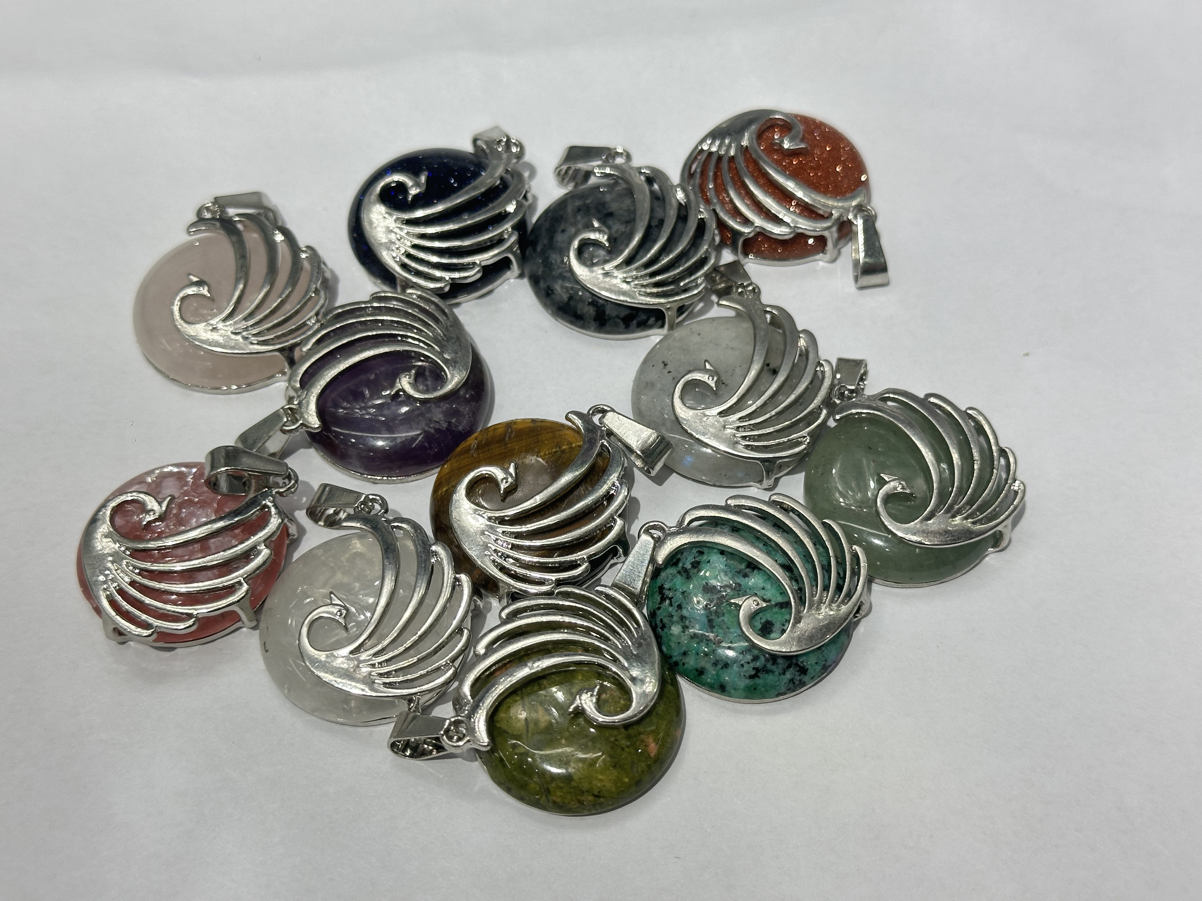 New peacock jewelry accessories, natural stone jewelry accessories, pendant DIY accessories, DIY pendant accessories, semi-finished jewelry accessories DIY