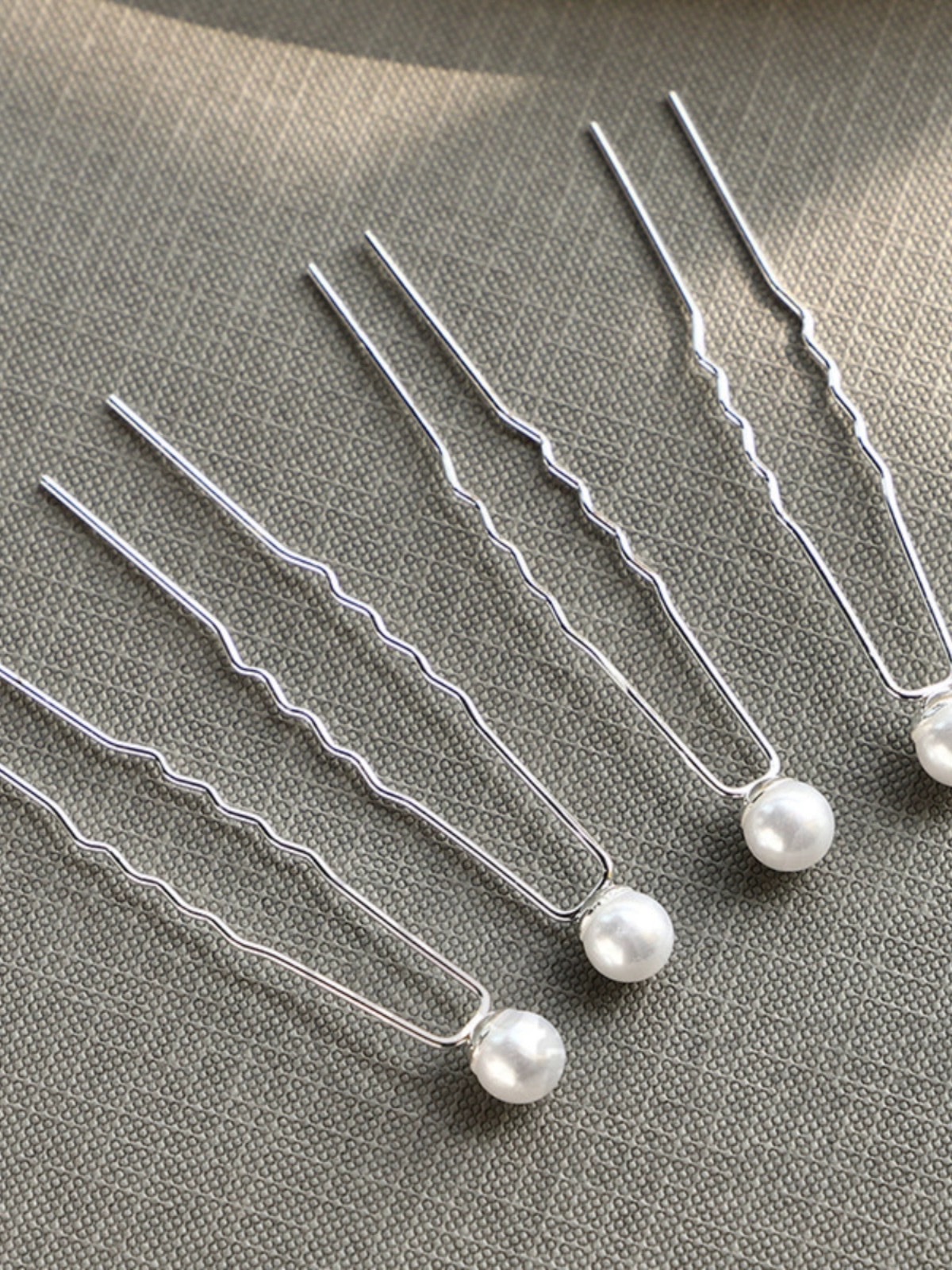 超仙韩国新娘头饰盘发簪子珍珠u形夹发叉插针结婚纱配饰简约百搭簪子女夏天简约白底实物图