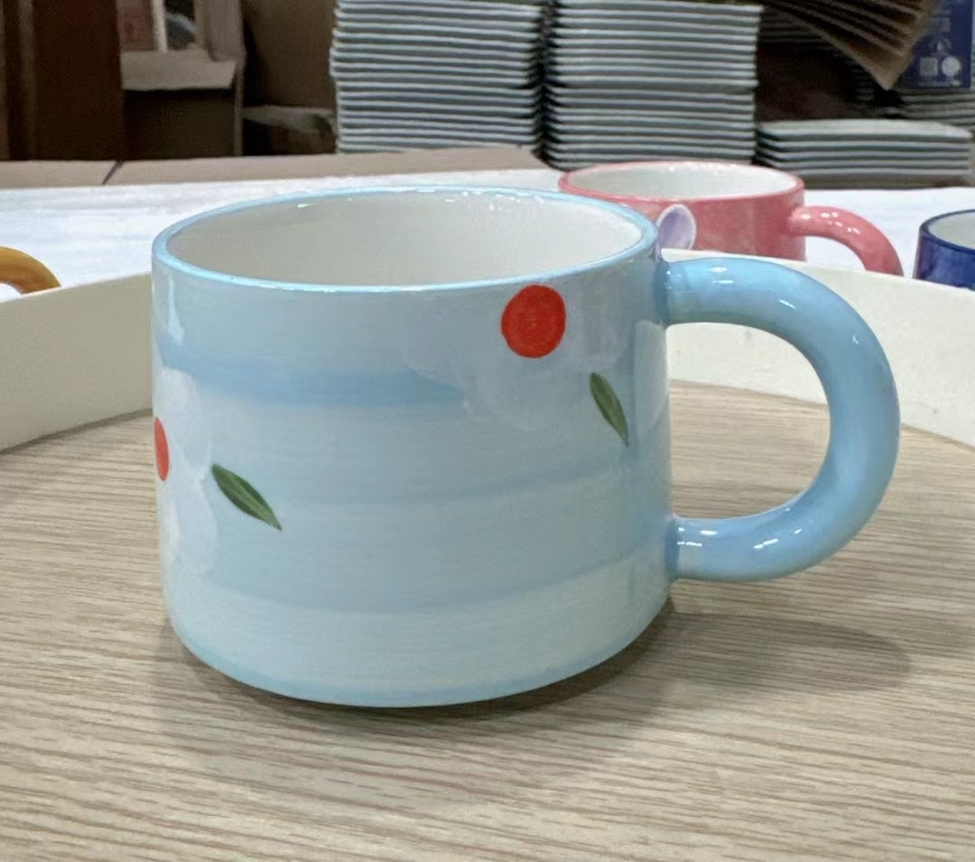 手绘濑户烧陶瓷马克杯 时尚简约耐热便携式咖啡杯 办公室水杯礼品杯详情图7