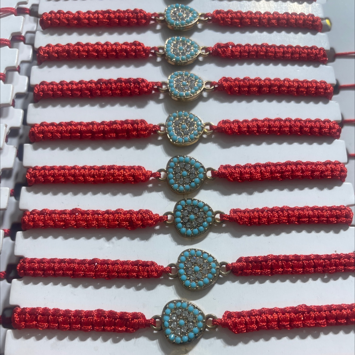 树脂钻合金手工红绳手工编织手链义乌厂家直销亚马逊速卖通跨境一手货源