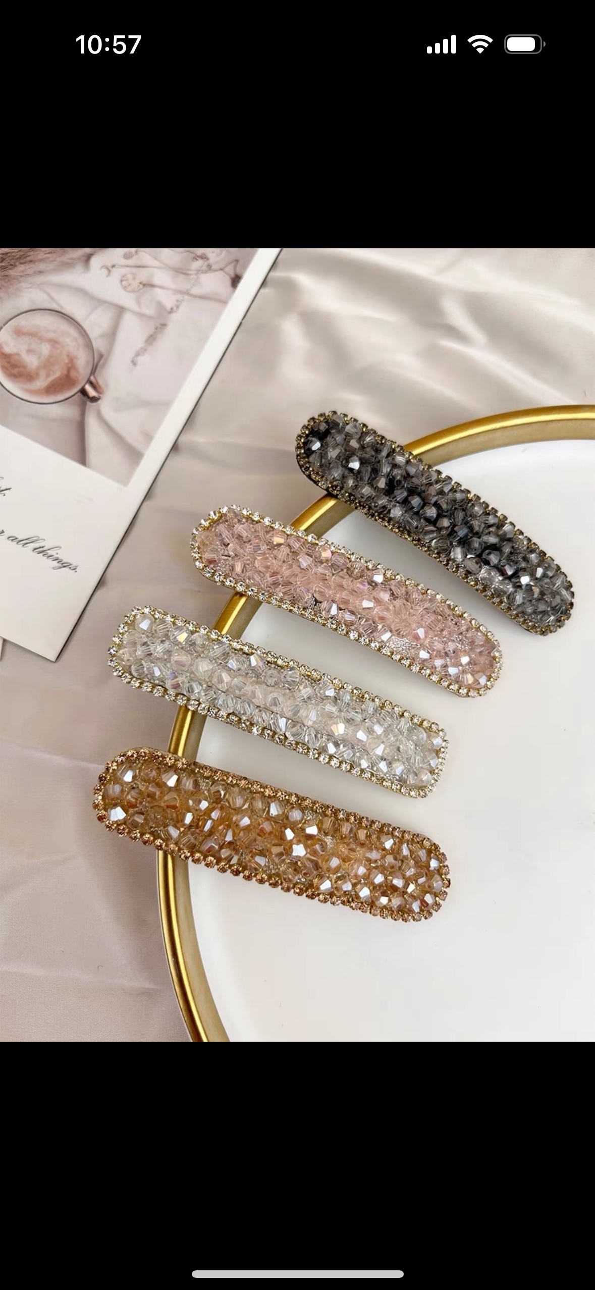 网红水晶高端发卡女刘海侧边夹bb夹子头饰发夹后脑勺碎发整理神器发夹发饰抓夹创意饰品鲨鱼夹