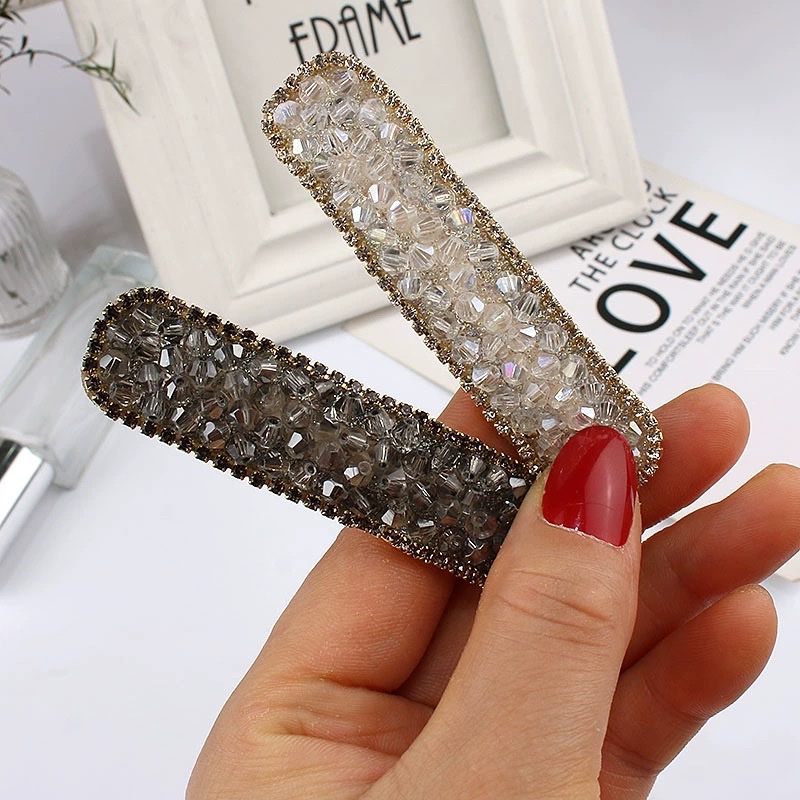 网红水晶高端发卡女刘海侧边夹bb夹子头饰发夹后脑勺碎发整理神器发夹发饰抓夹创意饰品鲨鱼夹详情图2