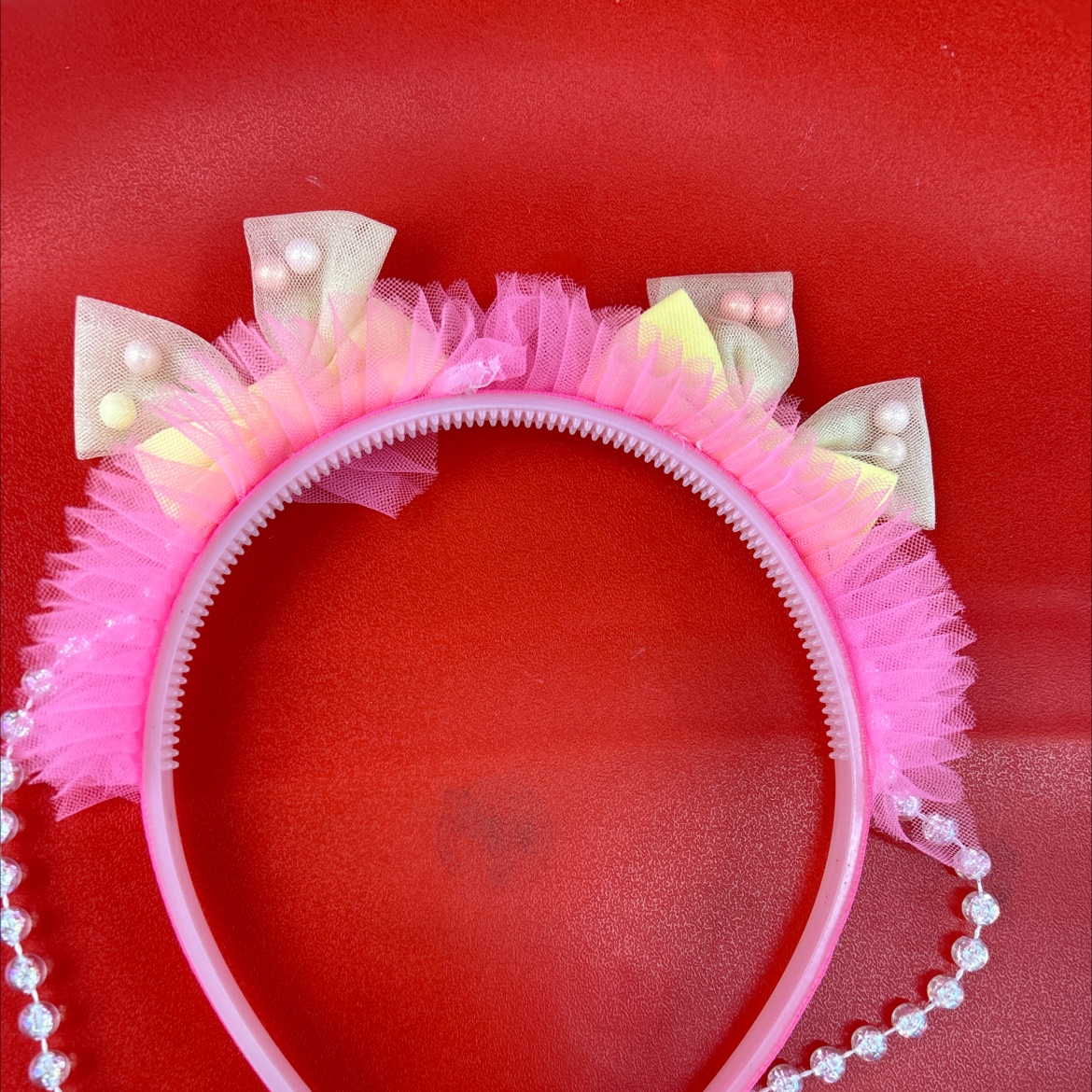 儿童流行发饰，儿童流行头扣，花边珠子流行头饰，儿童发饰头扣产品图