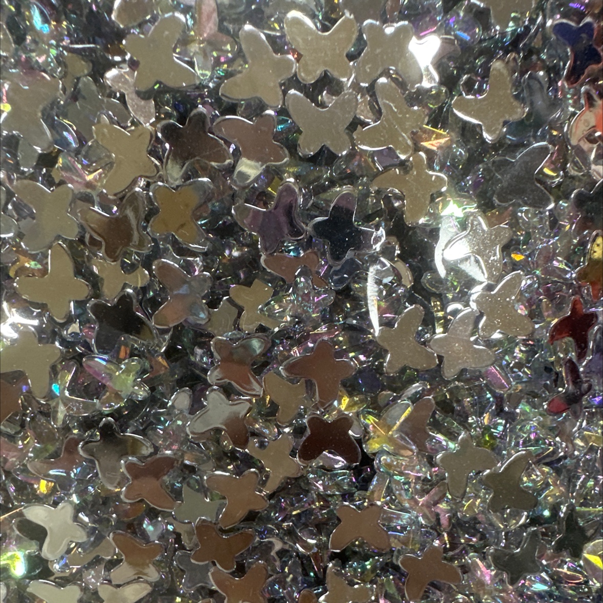 10mm butterfly acrylic diamond white ab hair accessory diy material hair clip accessory