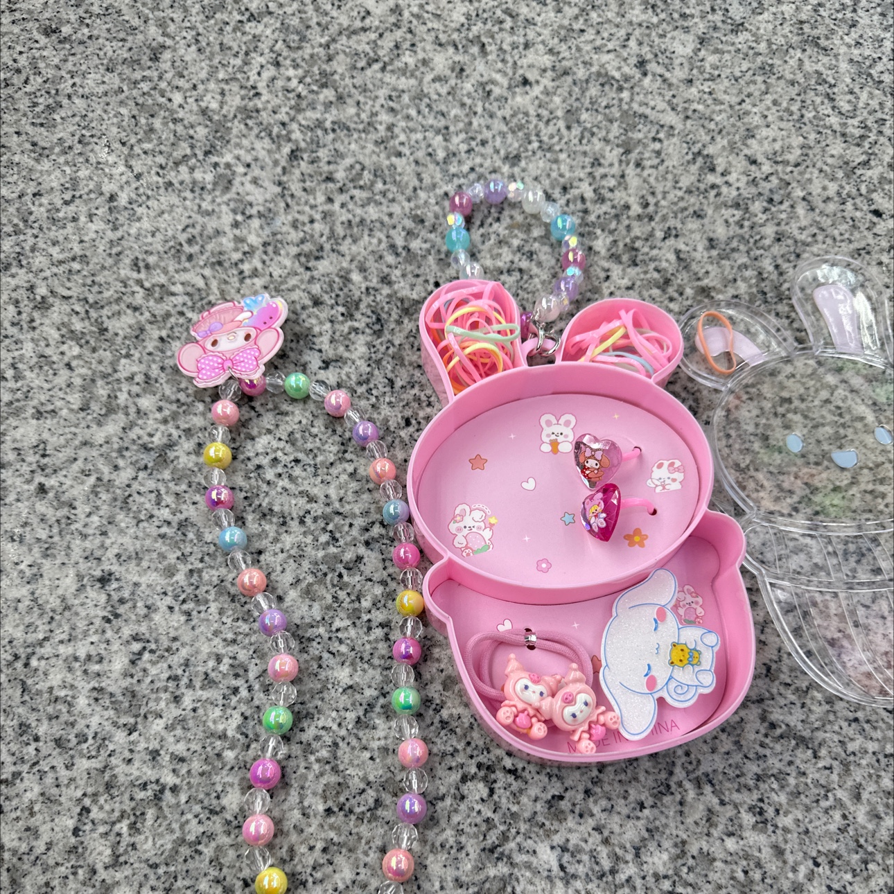 儿童手工DIY串珠 珍珠项链手链戒指 扭扭棒毛绒材质 玻璃弹珠装饰款 扭扭棒游戏道具 儿童互动玩具详情图2