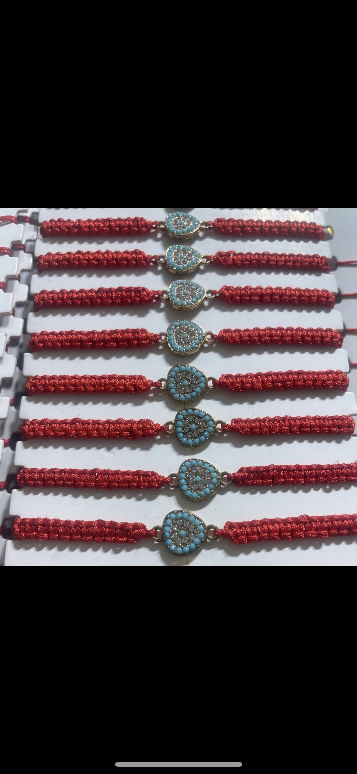 树脂钻合金手工红绳手工编织手链义乌厂家直销亚马逊速卖通跨境一手货源白底实物图