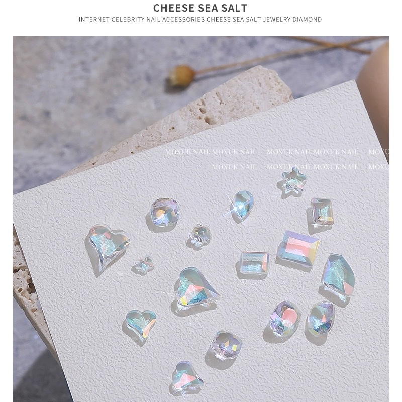 Cheese and Sea Salt Nail Art Accessories 2024 New Style Ice-transparent Pointed Base Butterfly Cheese and Sea Salt Nail Art Accessories