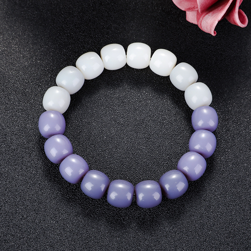 白玉菩提子盘玩盘珠手串小学生绕指柔圆珠子女生款手捻珠解压手链产品图