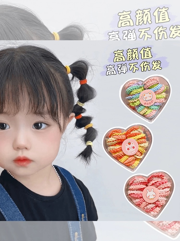 儿童橡皮筋女扎头不伤发宝宝头绳女童小皮套可爱裙边拇指发圈发绳发饰发饰产品图