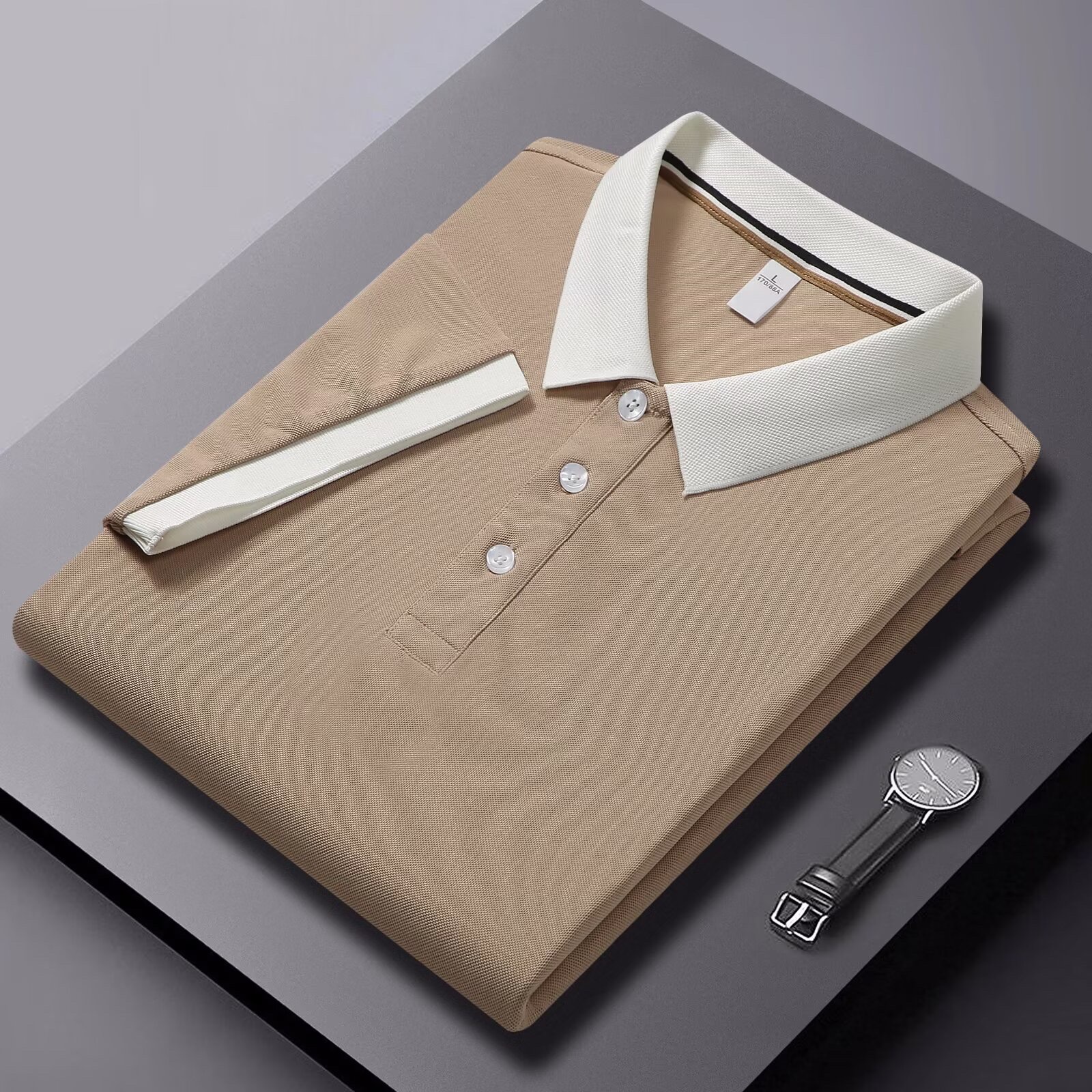 Men's T-shirt, pure cotton Polo shirt, short-sleeved Polo shirt, fashionable and casual men's Polo shirt, spring and summer new style Specification image