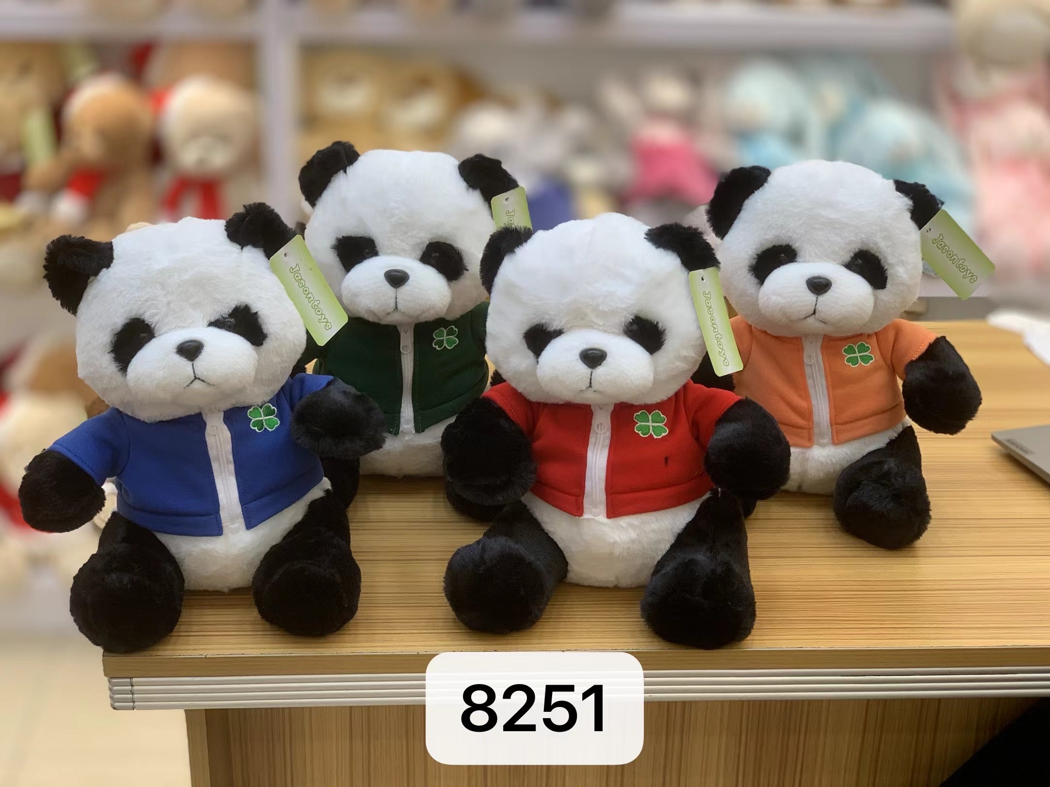 国宝大熊猫毛绒玩具公仔四色卫衣高档兔毛材质填充全新原生PP棉