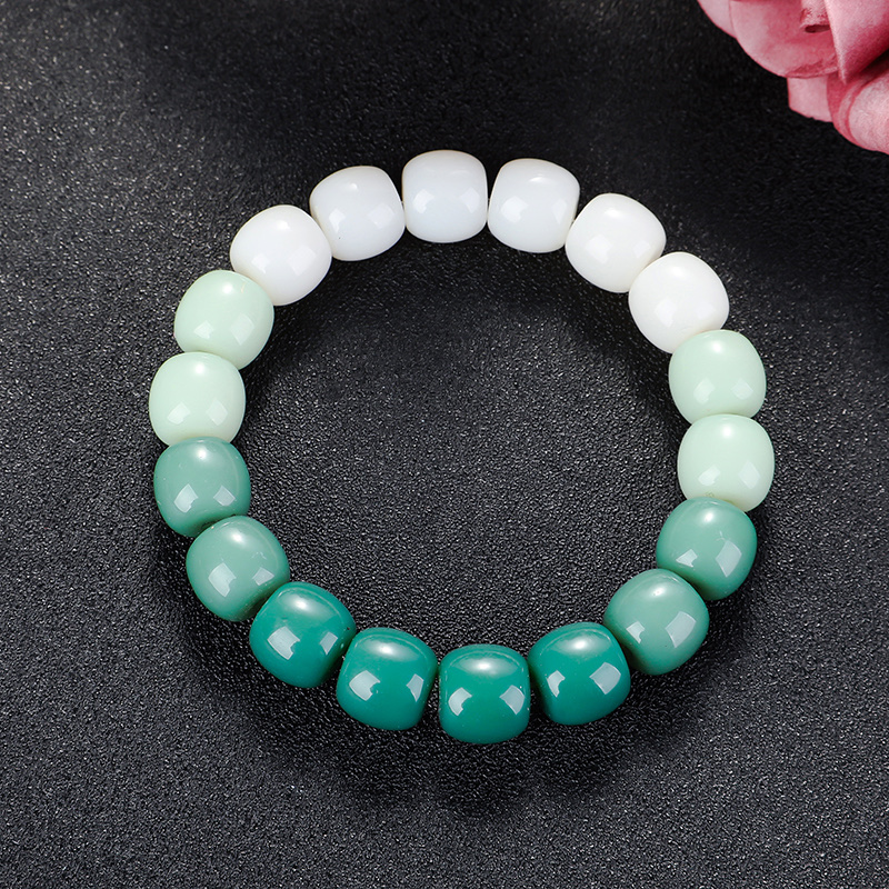 白玉菩提子盘玩盘珠手串小学生绕指柔圆珠子女生款手捻珠解压手链