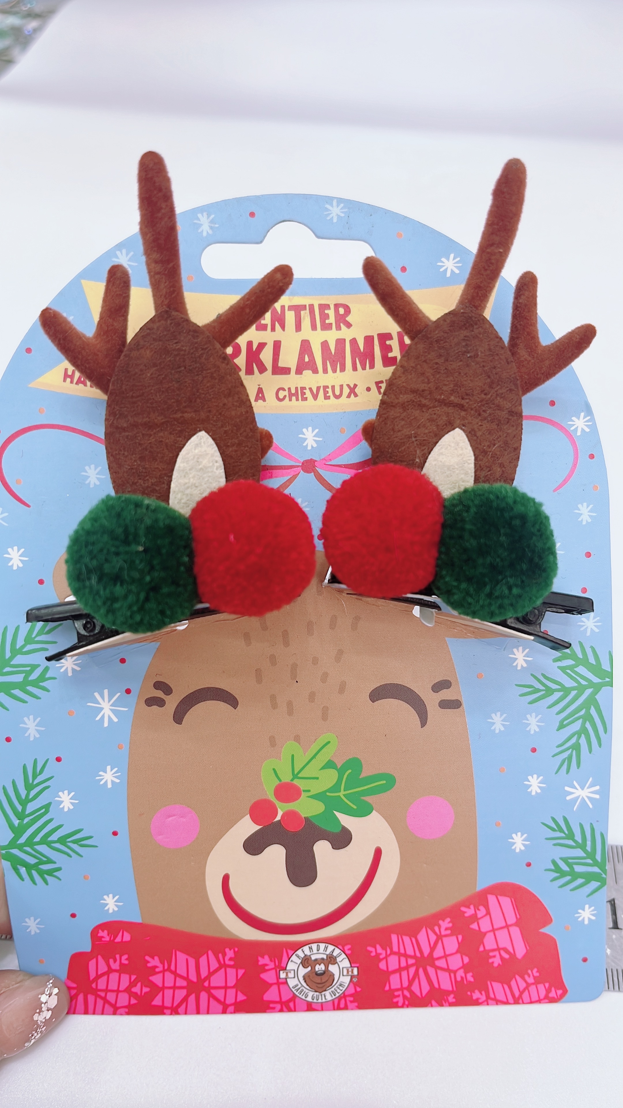 Amazon's best-selling children's bow hair, Christmas antler hair clips, QQ hairballs, Christmas hair accessories, luminous antler hair bands, girls' forest-style antler hair clips, headwear, adult and children's hair clips, small gifts detail image 3