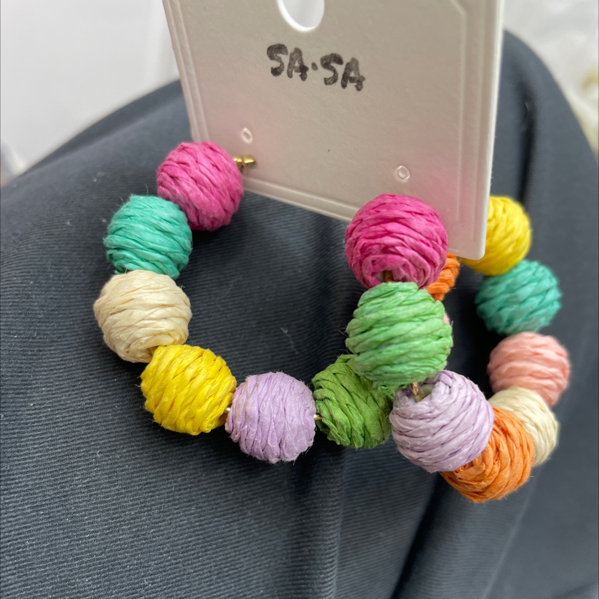 2024 European and American colorful and cute raffia grass earrings, fashionable and unique Bohemian earrings and earrings for women details Picture