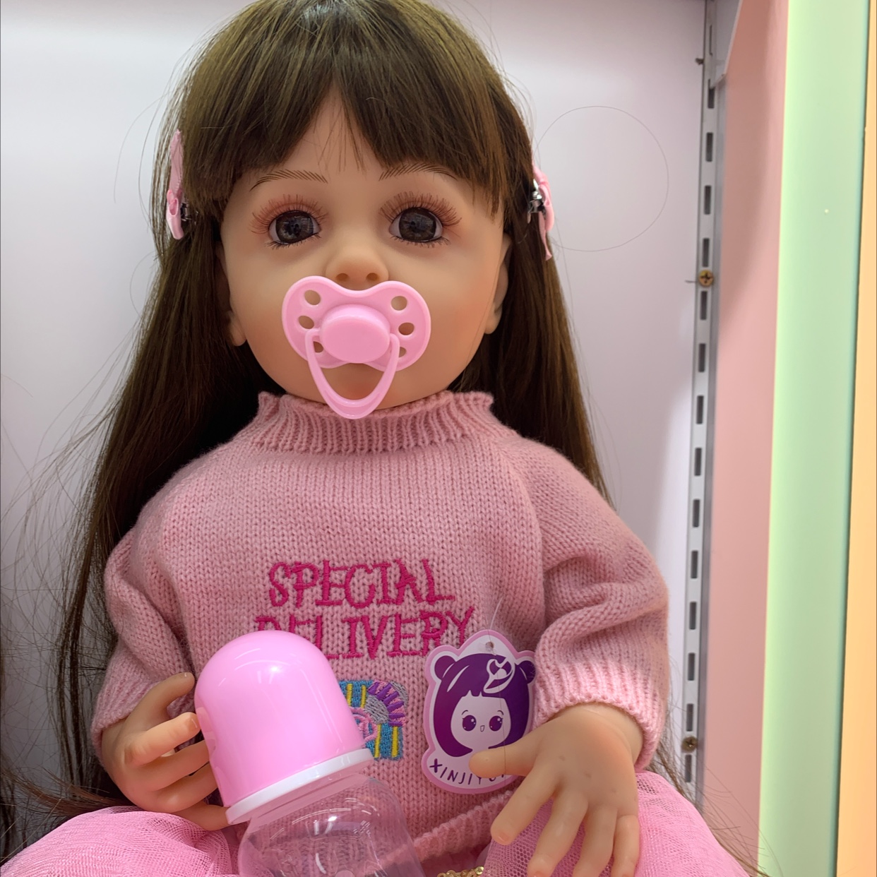 Cute reborn doll. Give your girlfriend a gift, cute simulation doll, DIy Barbie doll BJD doll gift box toy, children's toy singing and dancing Barbie cute pink Specification image