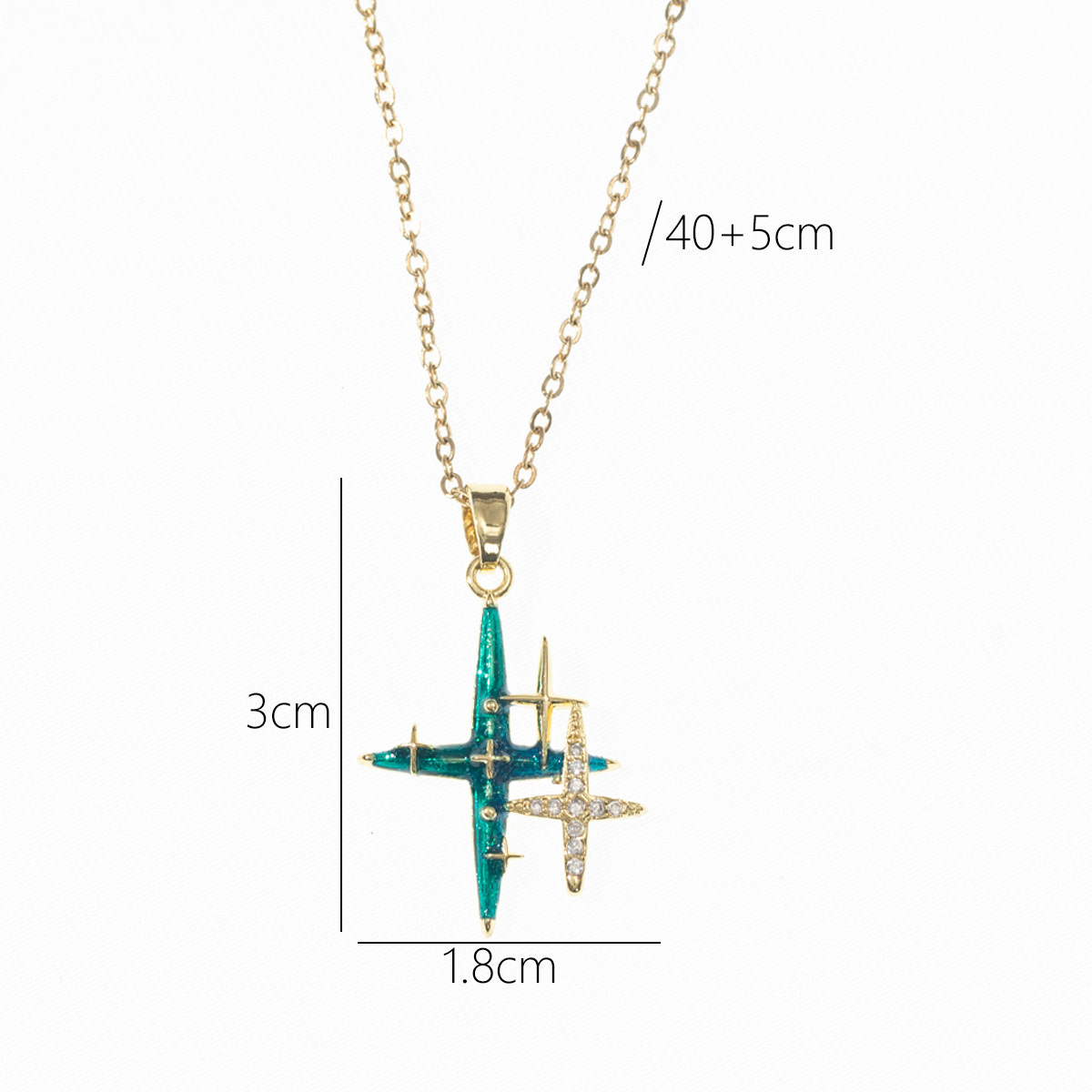 European and American cross-border micro-inlaid planet pendant necklace, copper inlaid zircon collarbone chain, fashionable INS simple necklace detail image 5