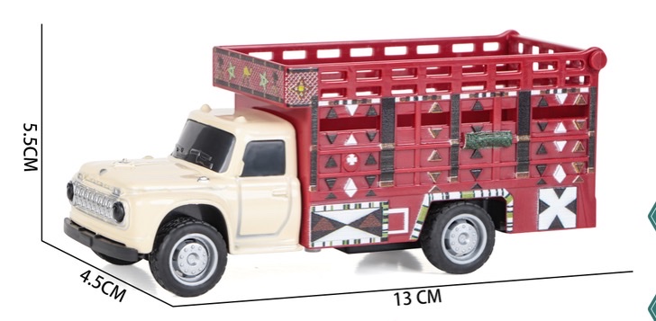 2024年新款1:32四轮复古合金回力货车车门可开，混色，按件批发产品图
