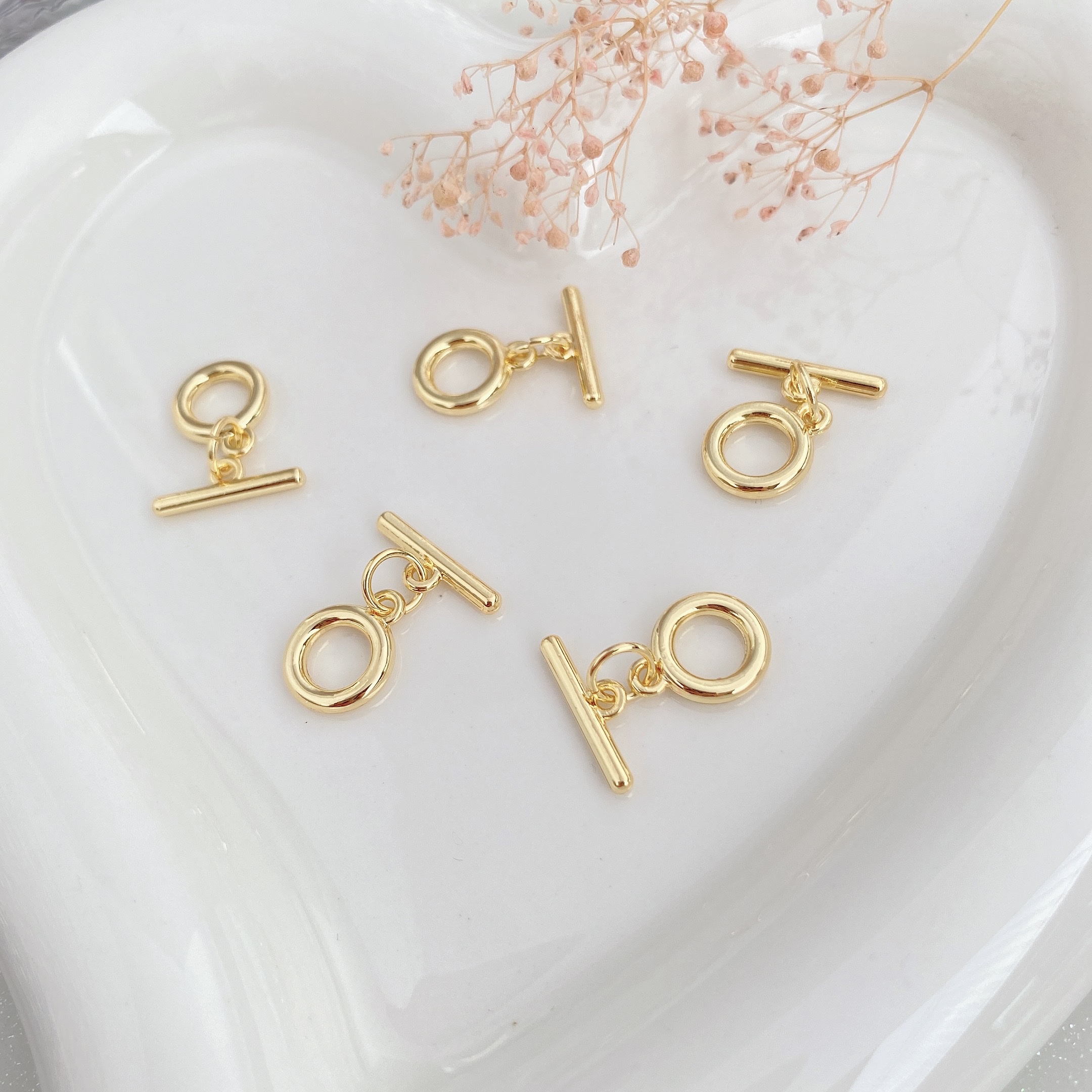 OT pearl buckle plated with 18K true gold, high-warranty accessory 10mm details Picture