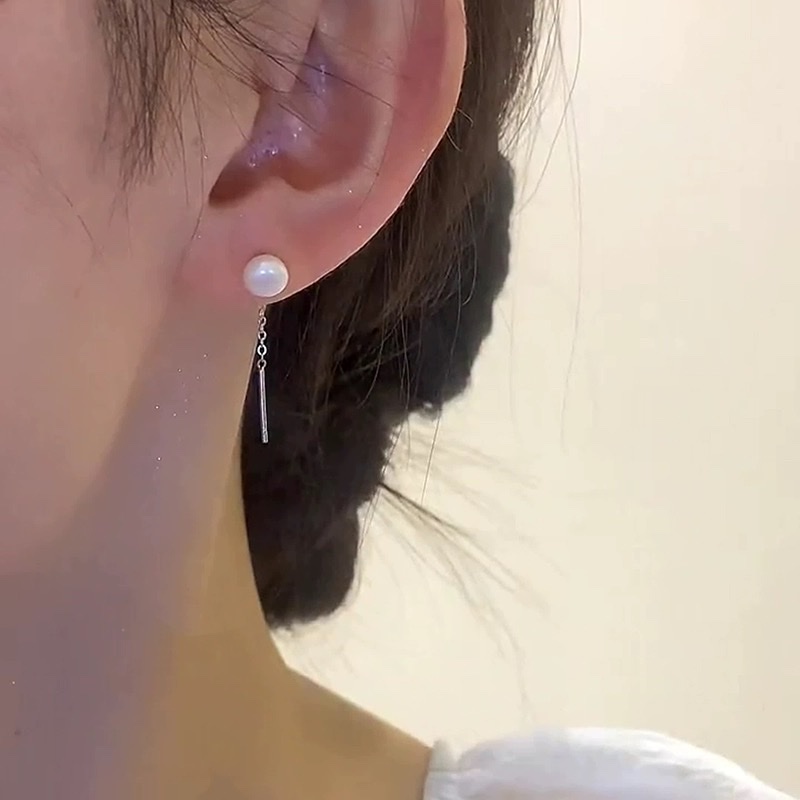 2024镶钻小清新珍珠长款流苏耳线简约小众设计感时尚百搭耳坠女12饰品耳饰耳钉女长款气质详情图4