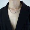Diamond-shaped bamboo link chain necklace, a men's trendy brand, made of titanium steel that doesn't fade, simple and streetwear on Instagram. Women's collarbone chain, versatile for men Application Scenario