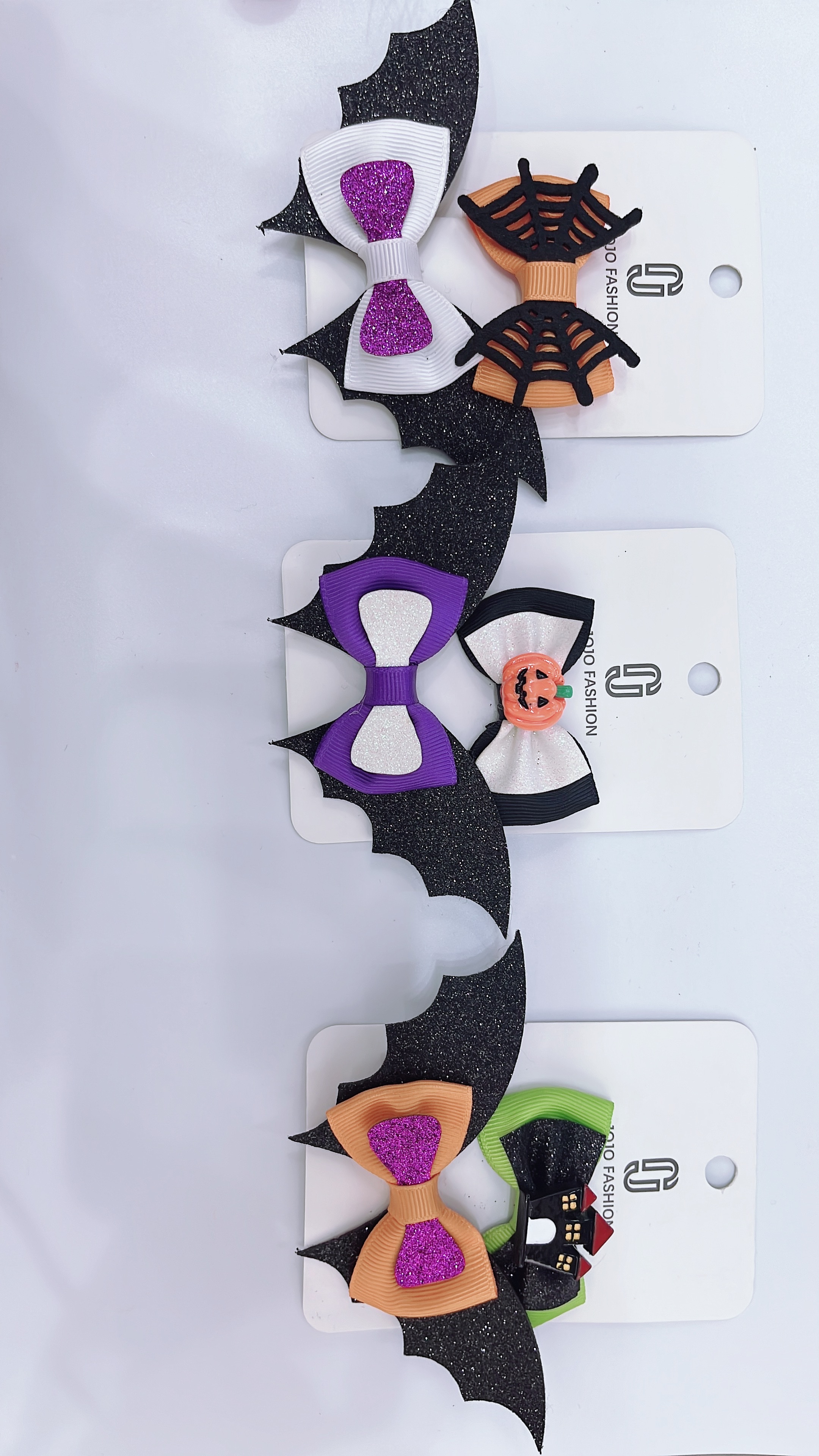 Amazon's best-selling children's bow hair clips, Halloween bat pumpkin skull hair accessories, and funny party headwear details Picture