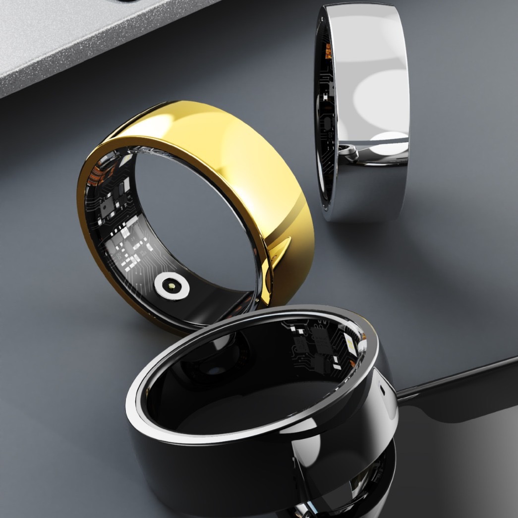 Multi-functional smart ring, blood oxygen health monitoring, waterproof black technology Bluetooth ring Item Picture