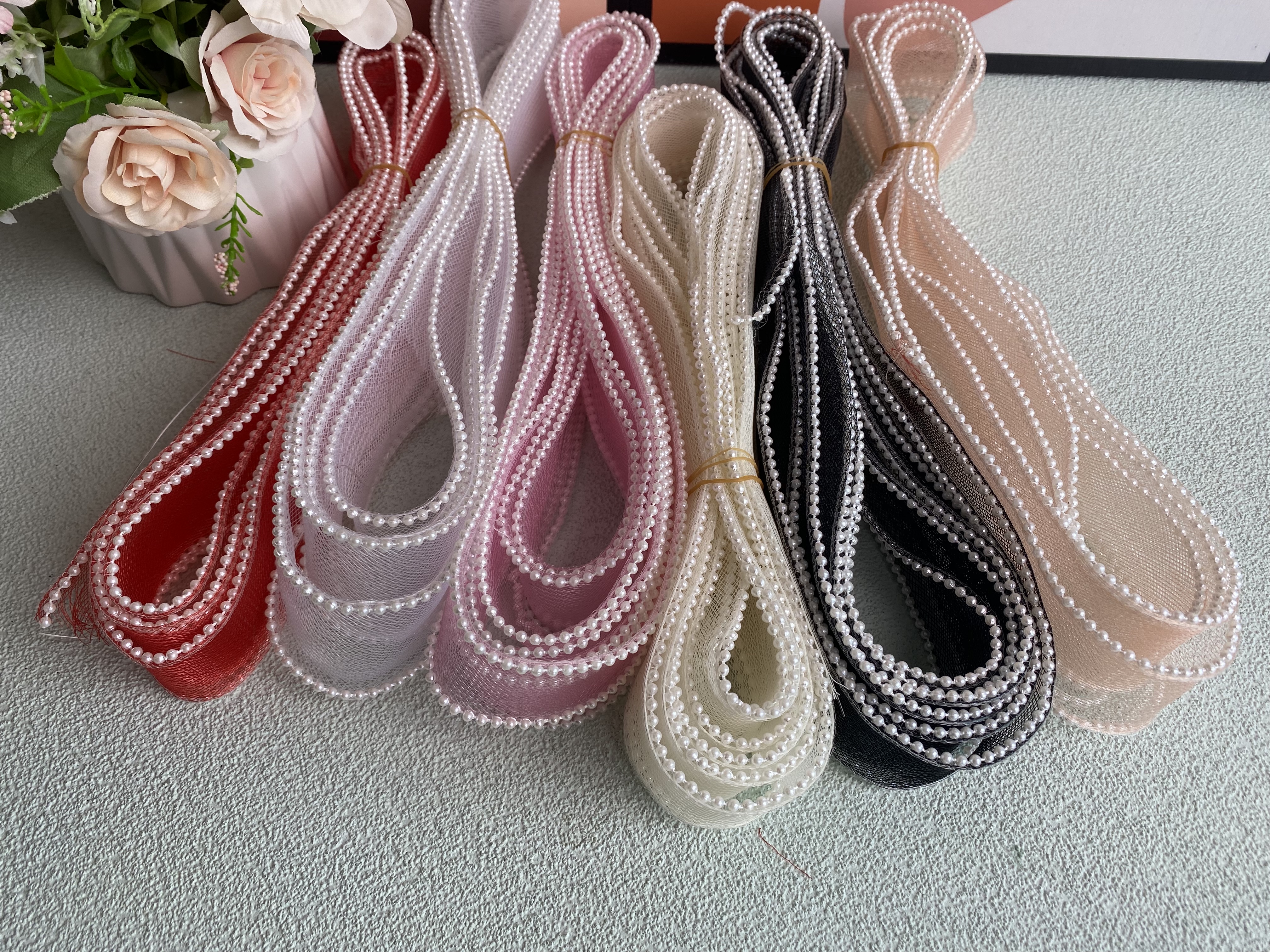 Pearl-edge elastic net webbing, gauze webbing Item Picture