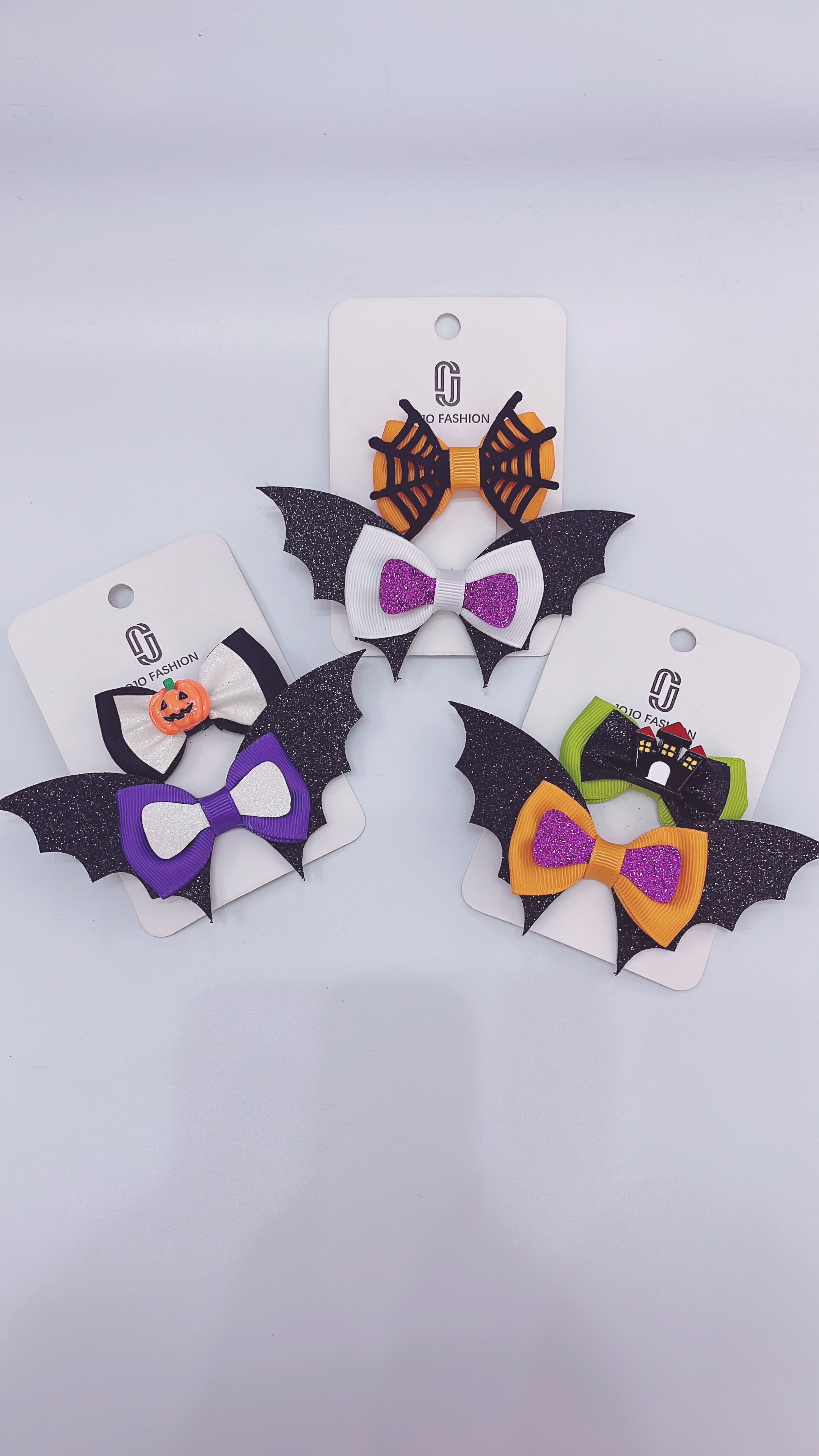 Amazon's best-selling children's bow hair clips, Halloween bat pumpkin skull hair accessories, and funny party headwear detail image 2