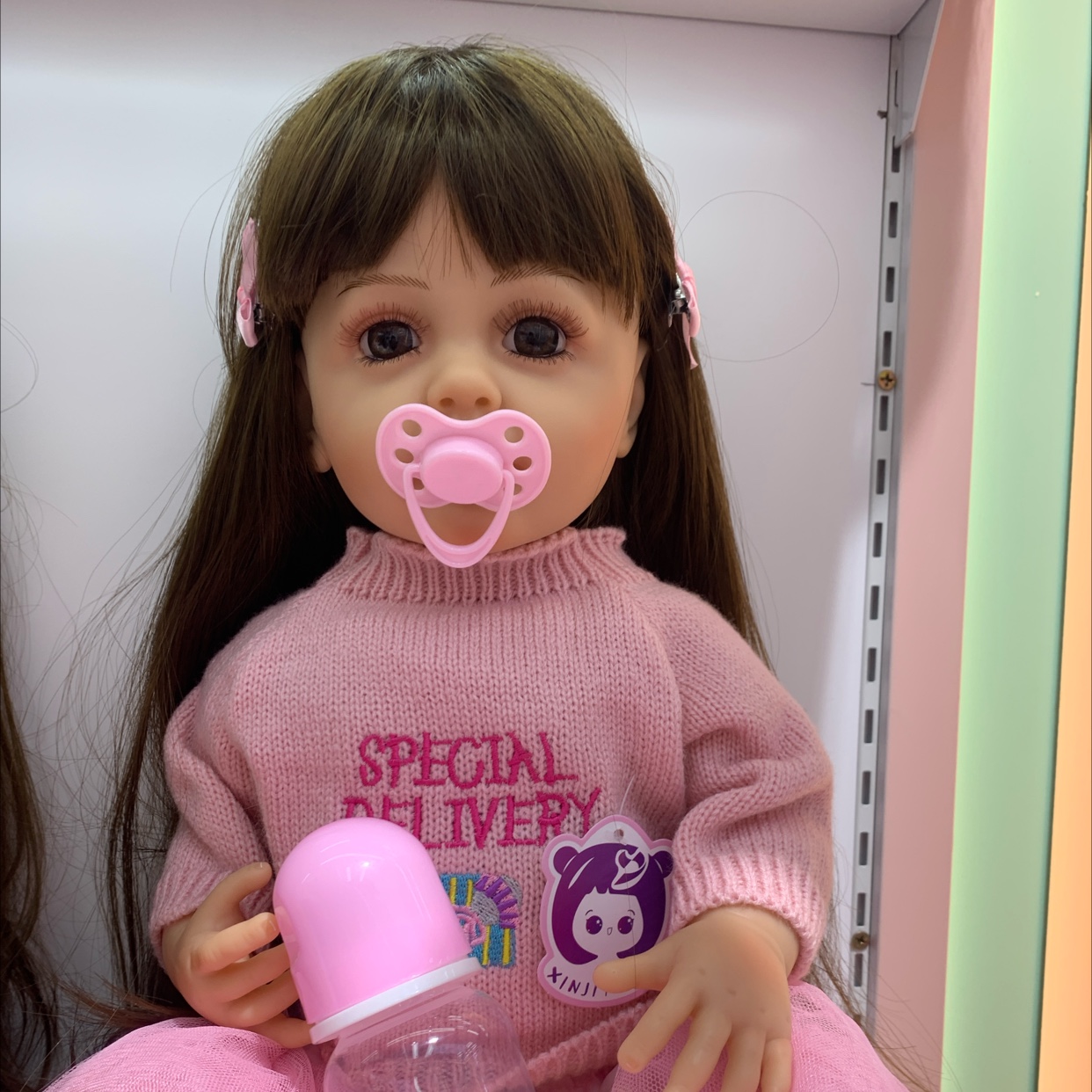 Cute reborn doll. Give your girlfriend a gift, cute simulation doll, DIy Barbie doll BJD doll gift box toy, children's toy singing and dancing Barbie cute pink details Picture