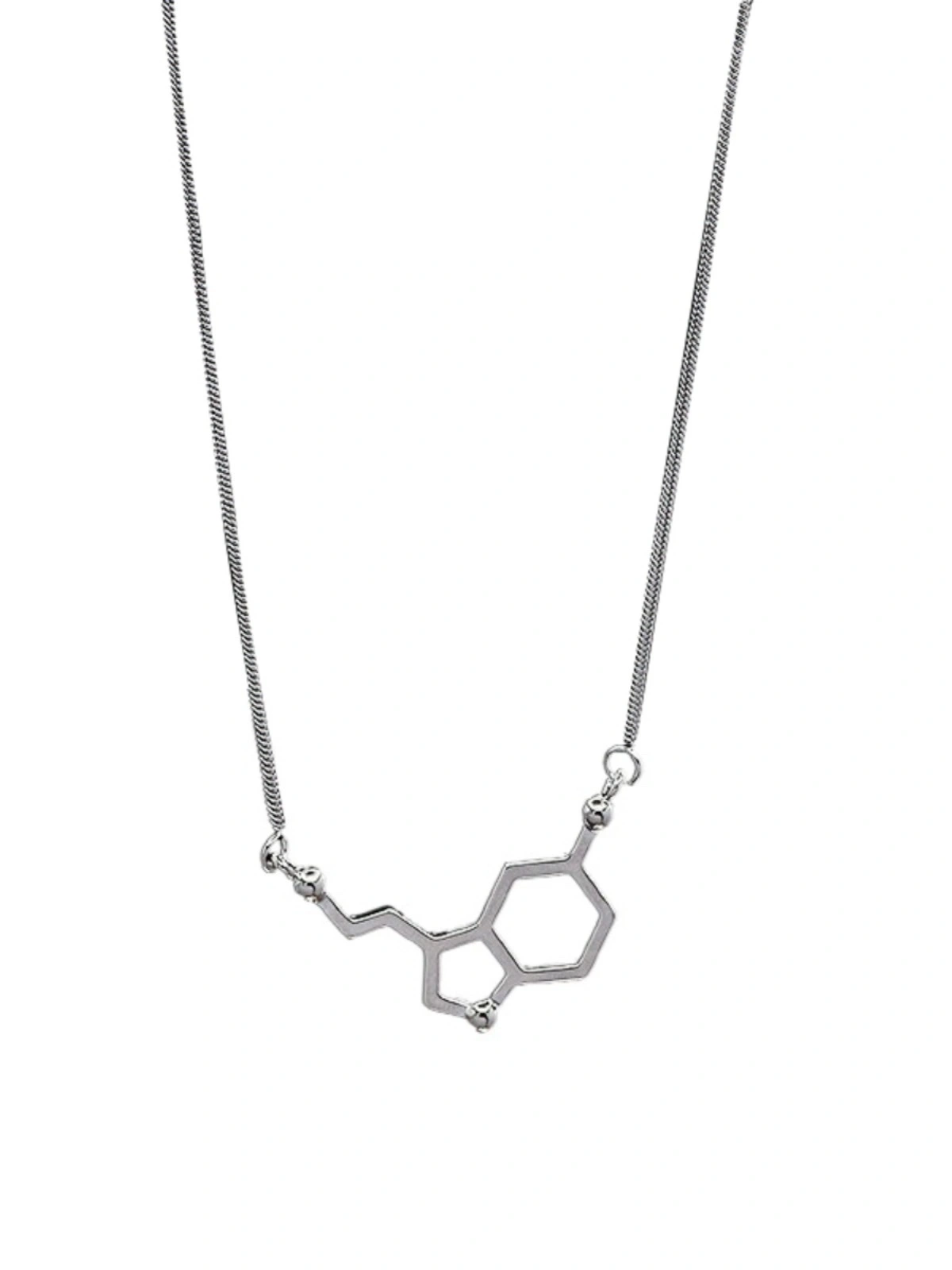 Design sense serotonin necklace, individual and simple chemical formula necklace, ins simple couple happy gift, cold style women's necklace, couple style detail image 5