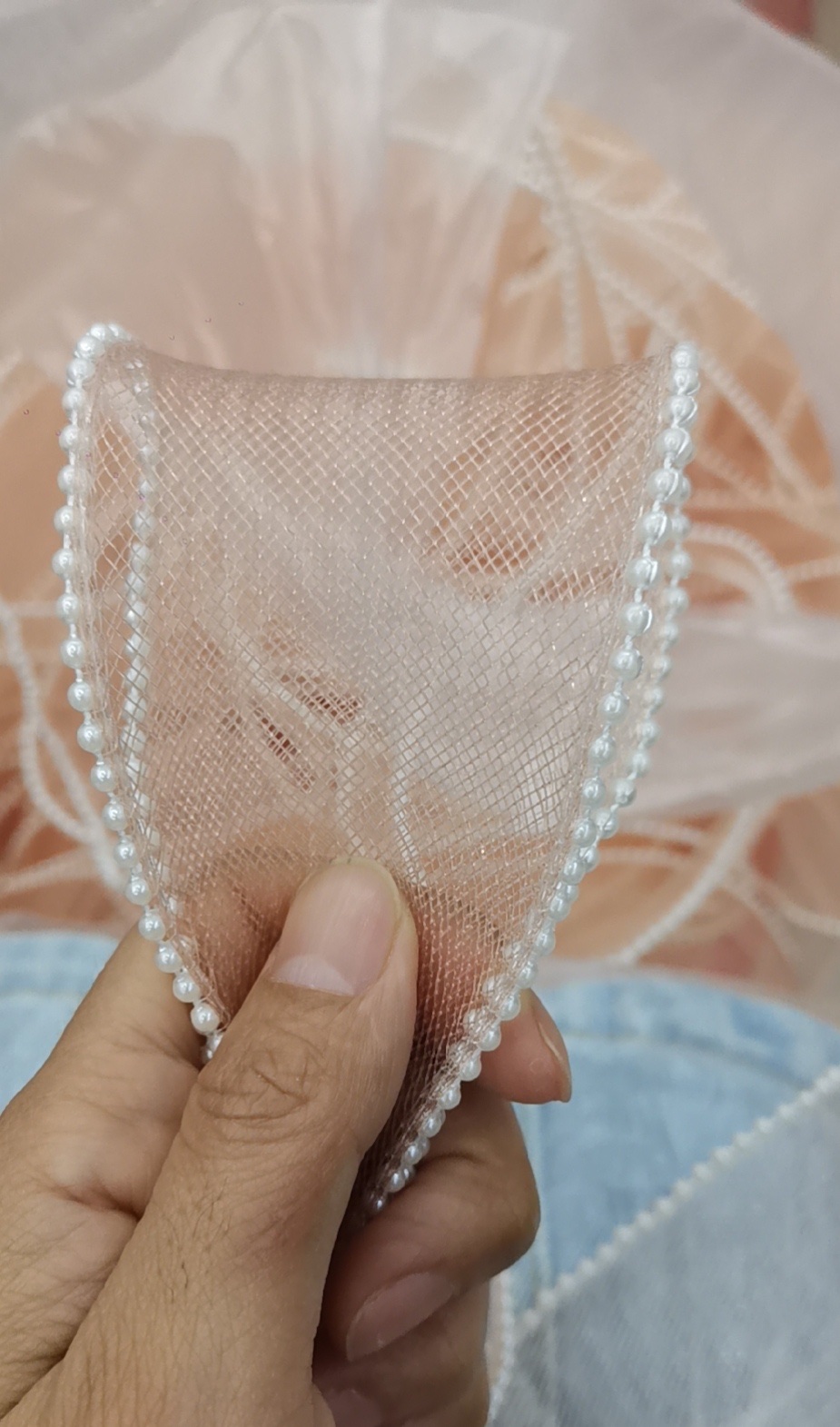 Pearl-edge elastic net webbing, gauze webbing details Picture