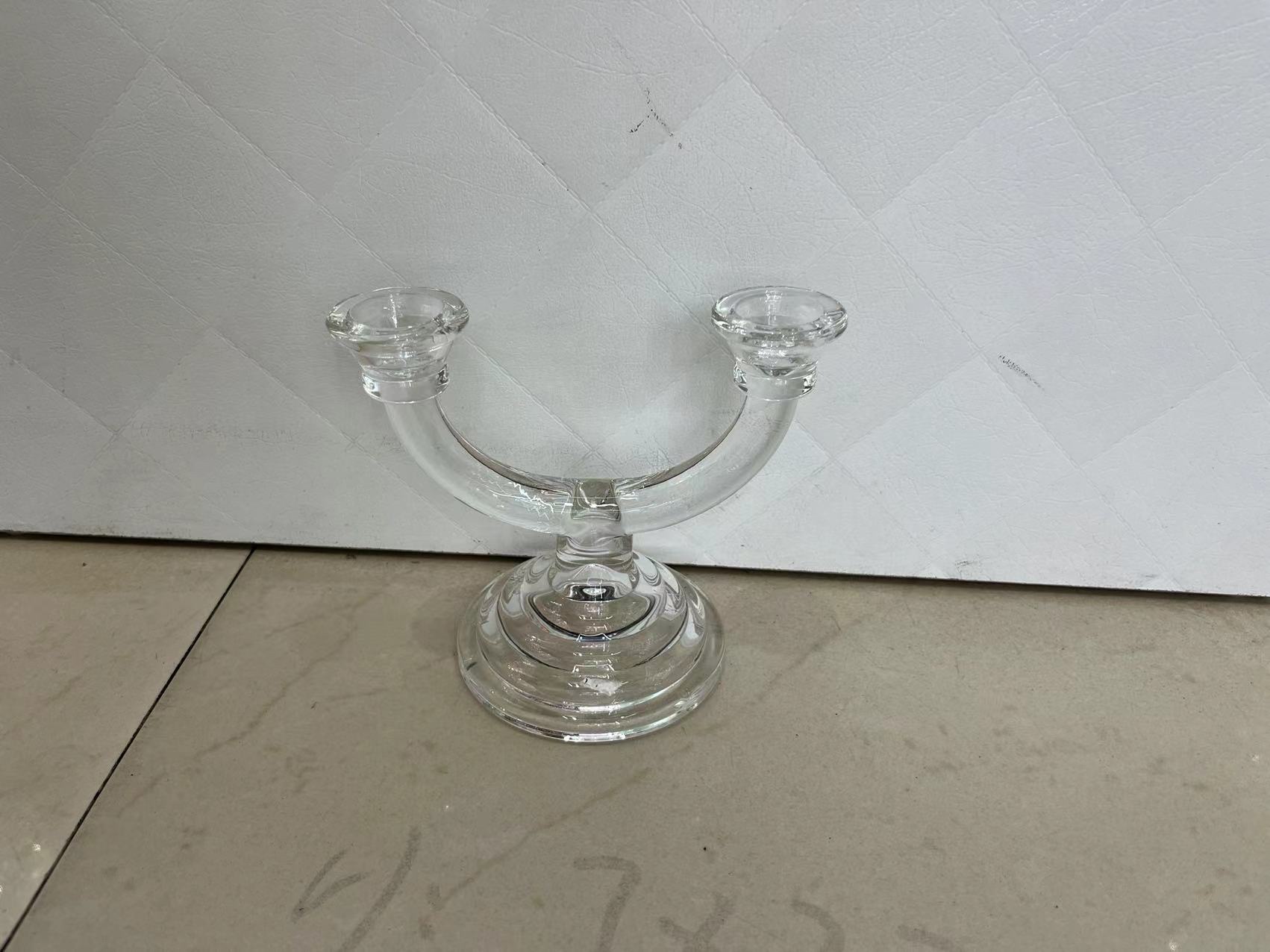 玻璃烛台欧式风格家居创意设计装饰玻璃制品细节图