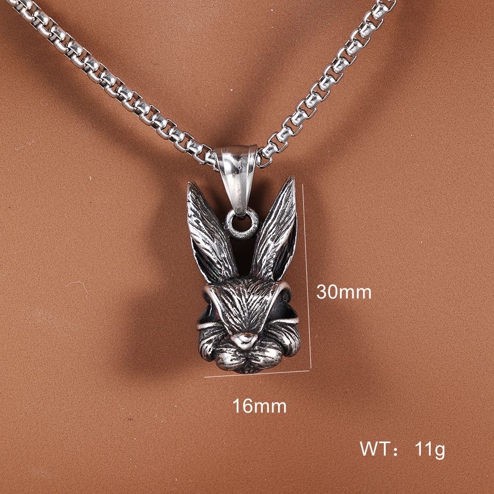 Cross-border personalized stock one-piece consignment, DIY lively and cute couple style stainless steel pendant necklace, short women's style Application Scenario