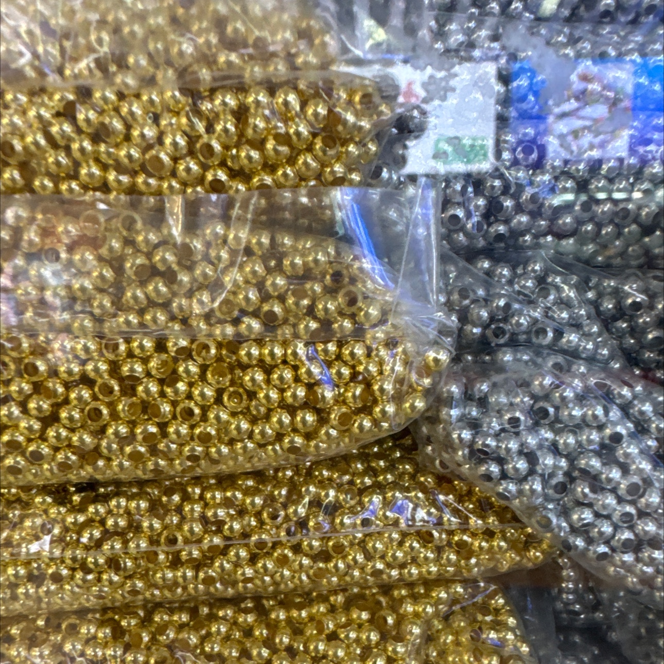 Color-preserving dispersion beads, iron beads, round beads, gold beads, spacer beads, DIY bracelets, necklaces, beaded jewelry materials and accessories Item Picture