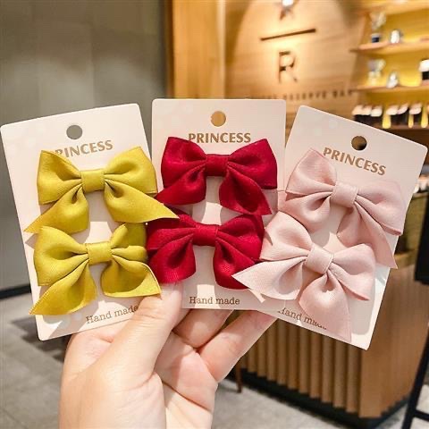 Children's red bow hair clip 2024, a new and cute cute broken hair clip, exquisite summer women's headwear, side top clip Item Picture