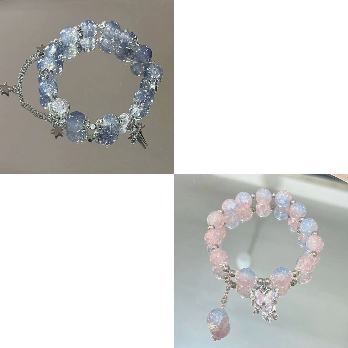 9.9超仙青花瓷琉璃手链女小众ins小众森系仙女甜美彩色闺蜜手串五彩绳细节图