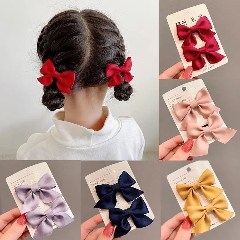 Children's red bow hair clip 2024, a new and cute cute broken hair clip, exquisite summer women's headwear, side top clip