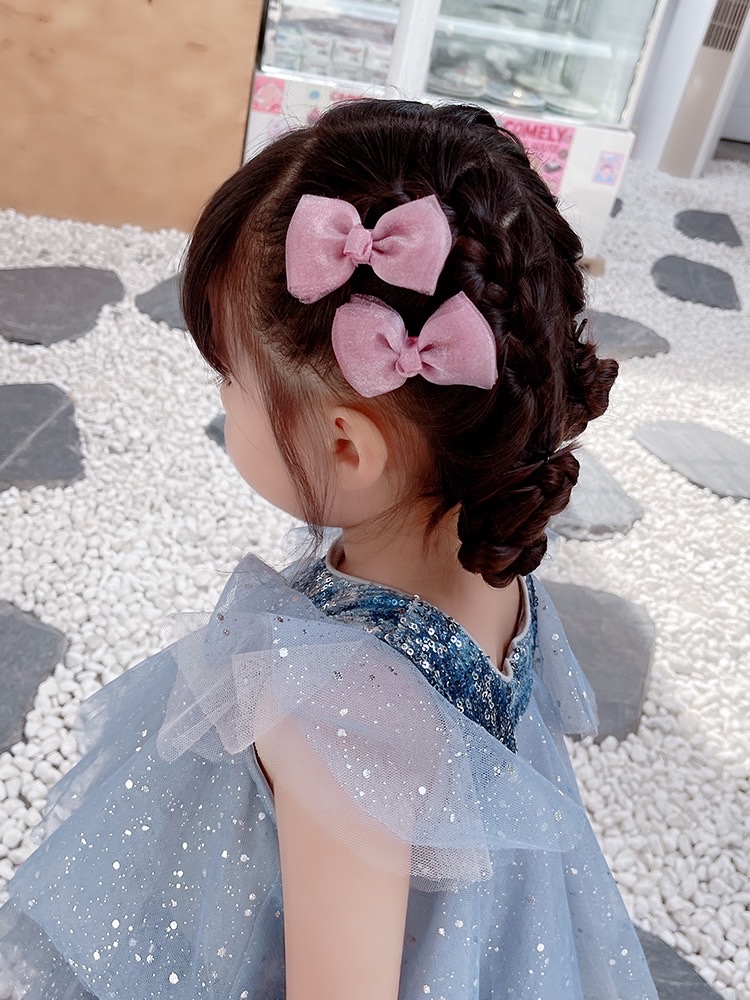 Children's Internet celebrity 2024 new Korean girl princess bow hair clip headwear, girl Summer clip headwear, hair clip details Picture