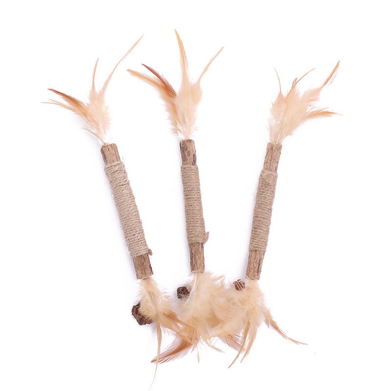 Cat toys, cat teething sticks, gall fruits, raffia grass, colorful cotton ropes, wood knotweed sticks, cat toys, catnip toys, pet cat toys, pet supplies pic 14