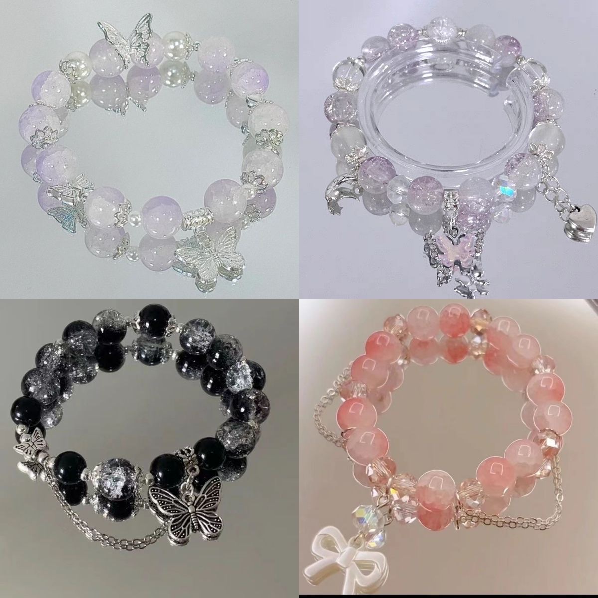 Hot-selling recommendation: Ice-crack butterfly bracelet. A sweet and unique design for women. A trendy gift for couples, best friends and students Item Picture