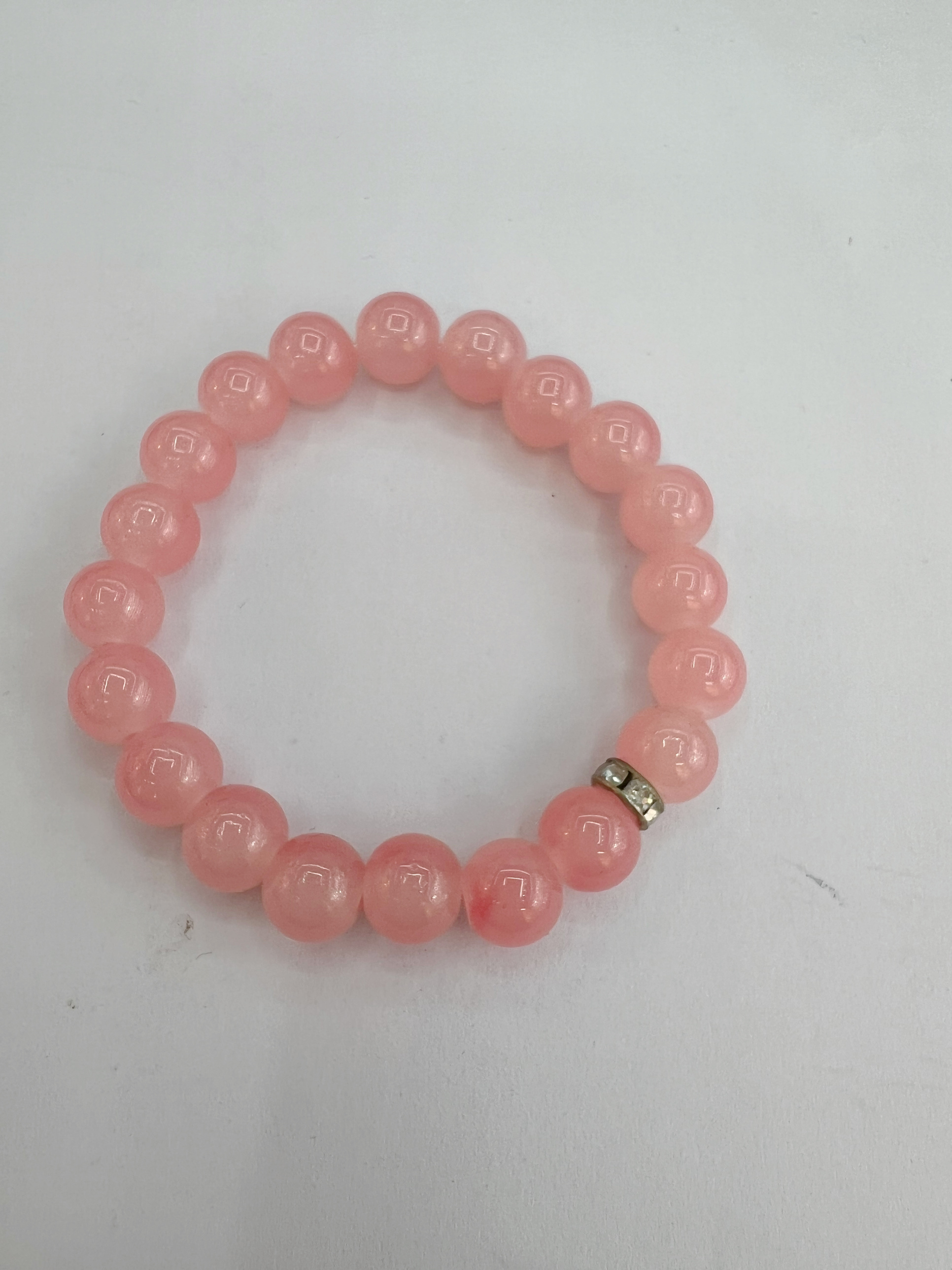 西瓜红手串时尚潮流个性手工饰品 简约百搭女士手链手串粉色少女心手串细节图