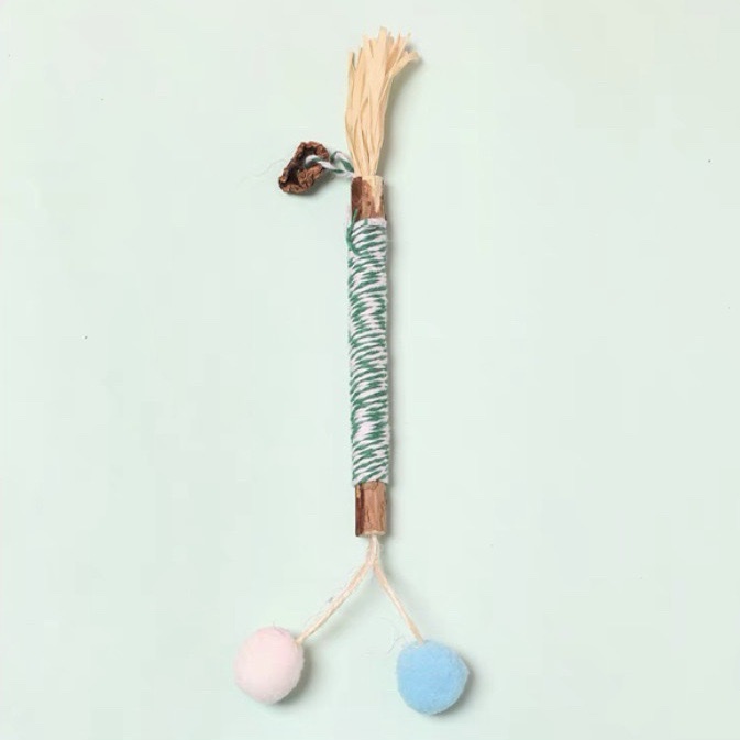 Cat toys, cat teething sticks, gall fruits, raffia grass, colorful cotton ropes, wood knotweed sticks, cat toys, catnip toys, pet cat toys, pet supplies pic 9