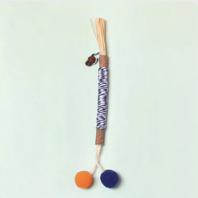 Cat toys, cat teething sticks, gall fruits, raffia grass, colorful cotton ropes, wood knotweed sticks, cat toys, catnip toys, pet cat toys, pet supplies pic 6