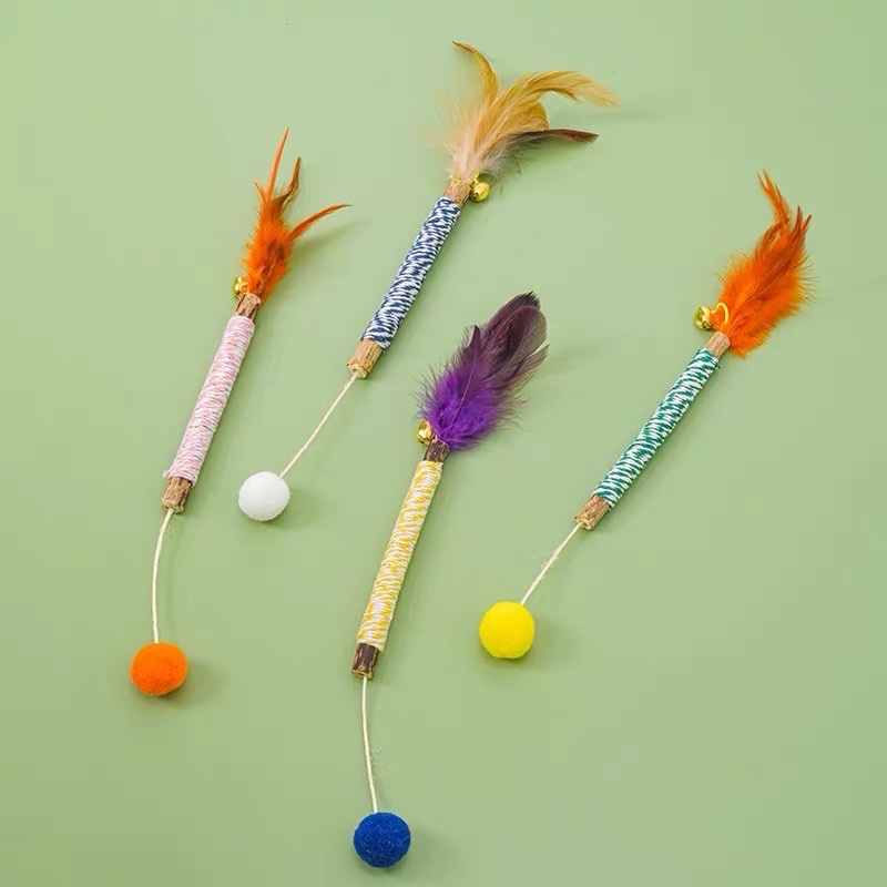 Cat toys, cat teething sticks, gall fruits, raffia grass, colorful cotton ropes, wood knotweed sticks, cat toys, catnip toys, pet cat toys, pet supplies pic 10