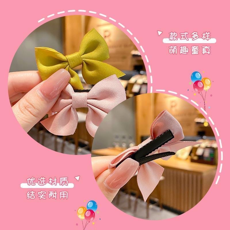 Children's red bow hair clip 2024, a new and cute cute broken hair clip, exquisite summer women's headwear, side top clip Application Scenario