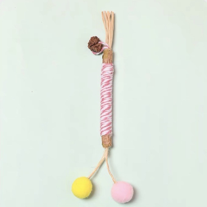 Cat toys, cat teething sticks, gall fruits, raffia grass, colorful cotton ropes, wood knotweed sticks, cat toys, catnip toys, pet cat toys, pet supplies pic 8